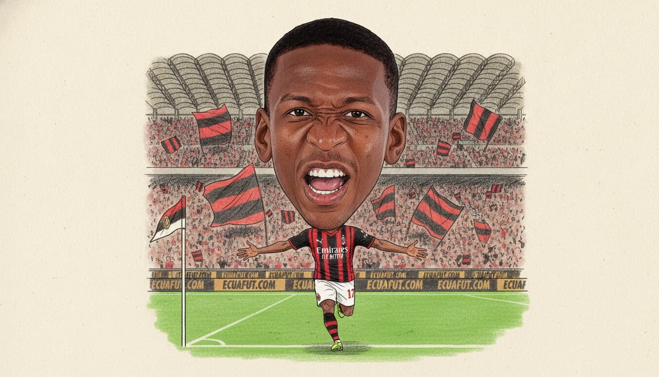 Pervis Estupiñán fue titular, pero salió al descanso en el empate 2-2 del Milan ante Lazio